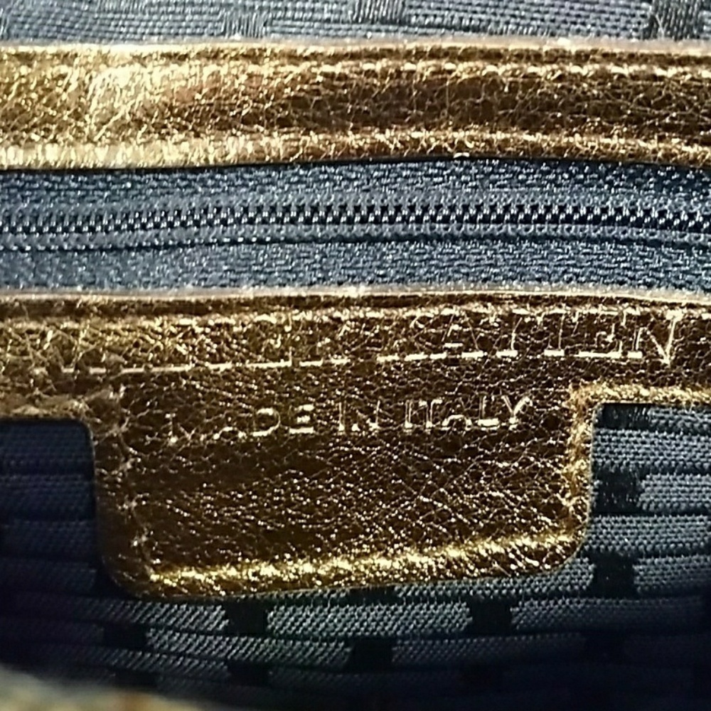 Dark brown leather basket weave crossbody purse - Picture 8 of 8
